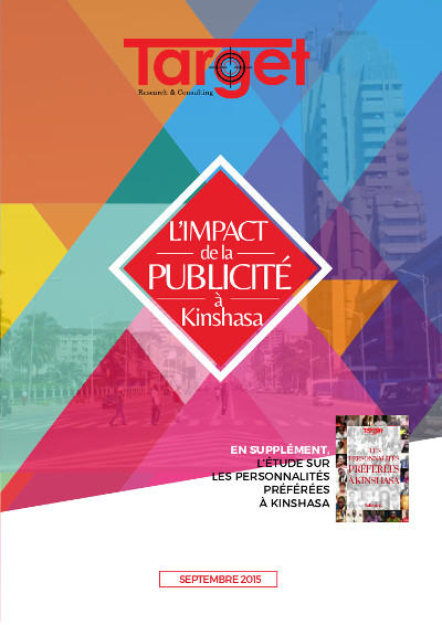 Page de couverture de l'étude de Target SARL sur L'impact de la publicité à Kinshasa